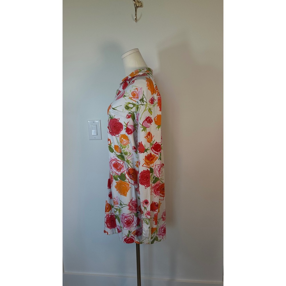 The Cat's Pajamas Pima Cotton Nightshirt Womens L Floral Cottagecore - Picture 2 of 8